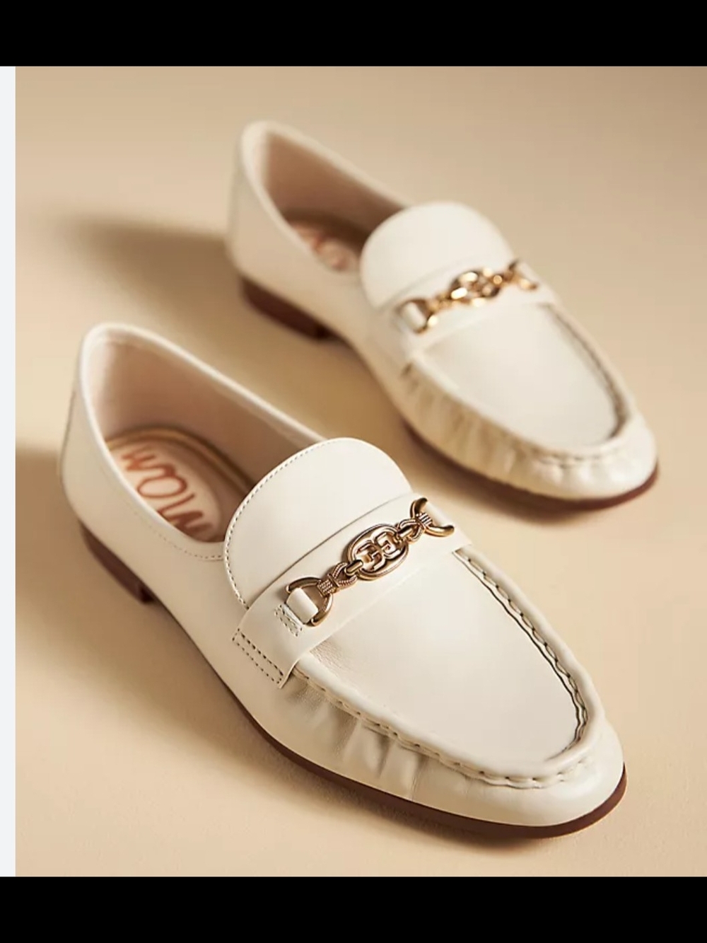 Sam Edelman Leather Loafers with Gold Hardware